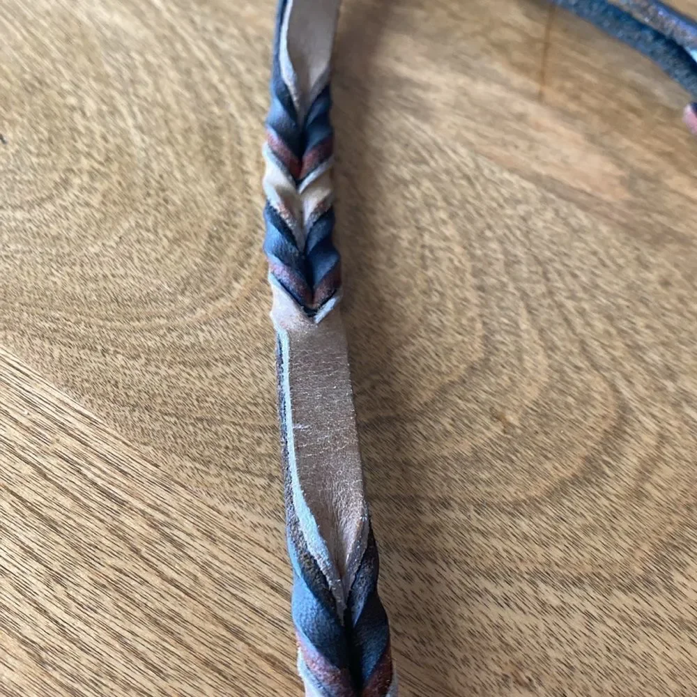 Vintage braided leather dog leash